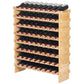 72 Bottle Modular Wine Rack Bamboo Wood Display