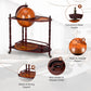 Vintage Globe Rolling Wine Bar Cart