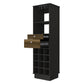 18" Black Bar Cabinet With Two Drawers