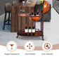 Vintage Globe Rolling Wine Bar Cart