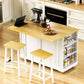 Large Kitchen Island With 2 Bar Stools