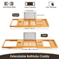 Bathtub Caddy Tray Crafted Bamboo Bath Tray Table