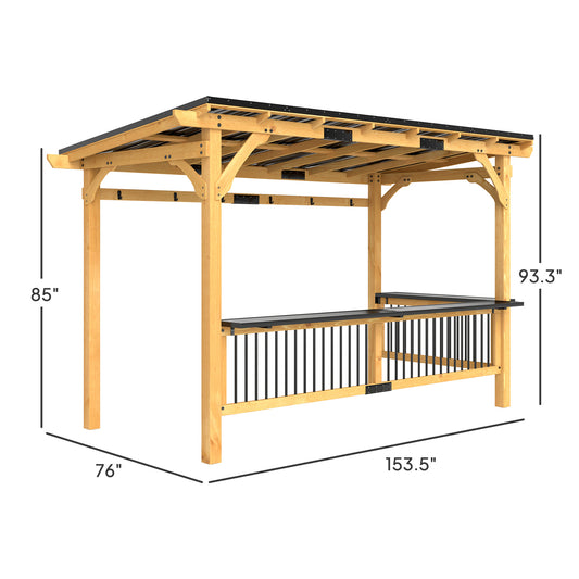 Outdoor Hardtop Grill Gazebo With Metal Roof