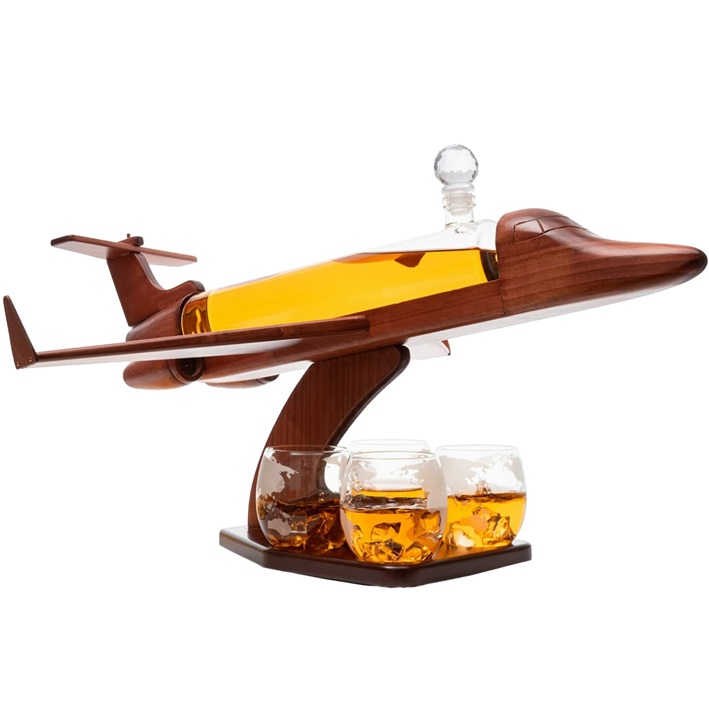 Jet Airplane Wine & Whiskey Decanter Set