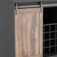 32" Charcoal And Natural Wood Barn Door Bar Cabinet