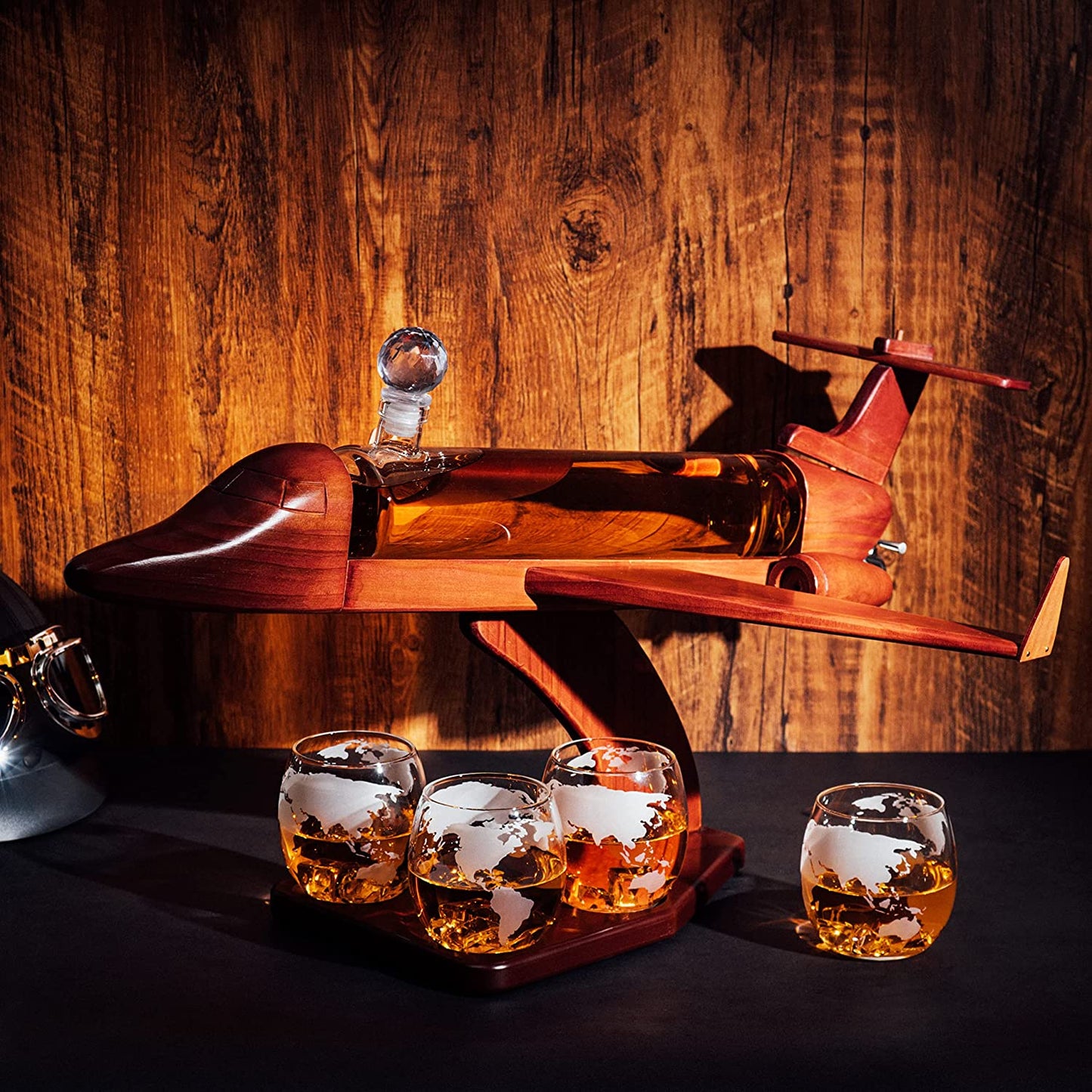 Jet Airplane Wine & Whiskey Decanter Set