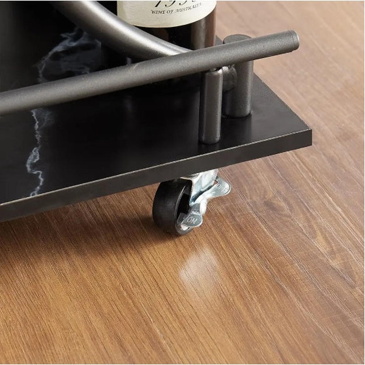 2-Tier Bar Cart Wine Cart Trolley For Living Room
