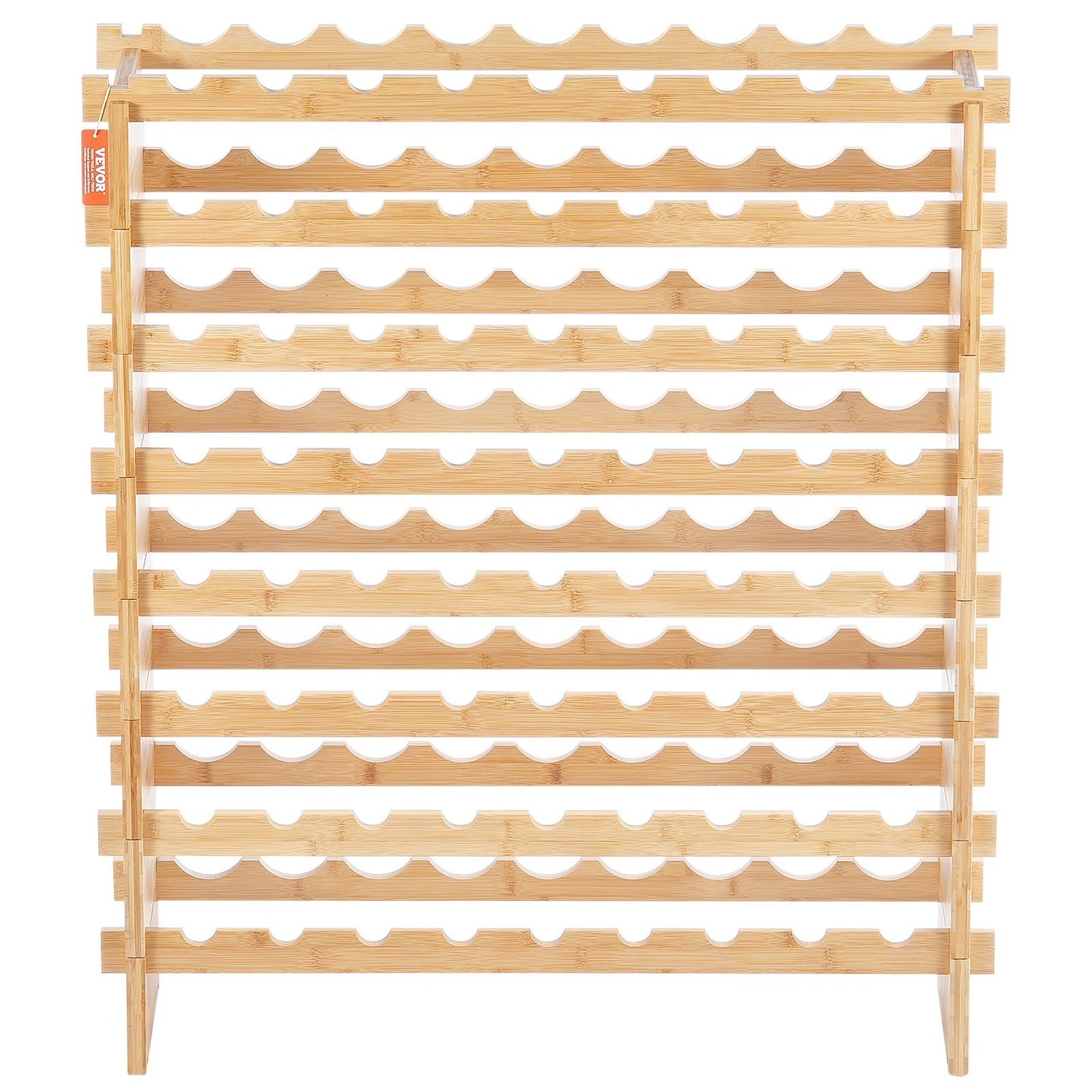 72 Bottle Modular Wine Rack Bamboo Wood Display