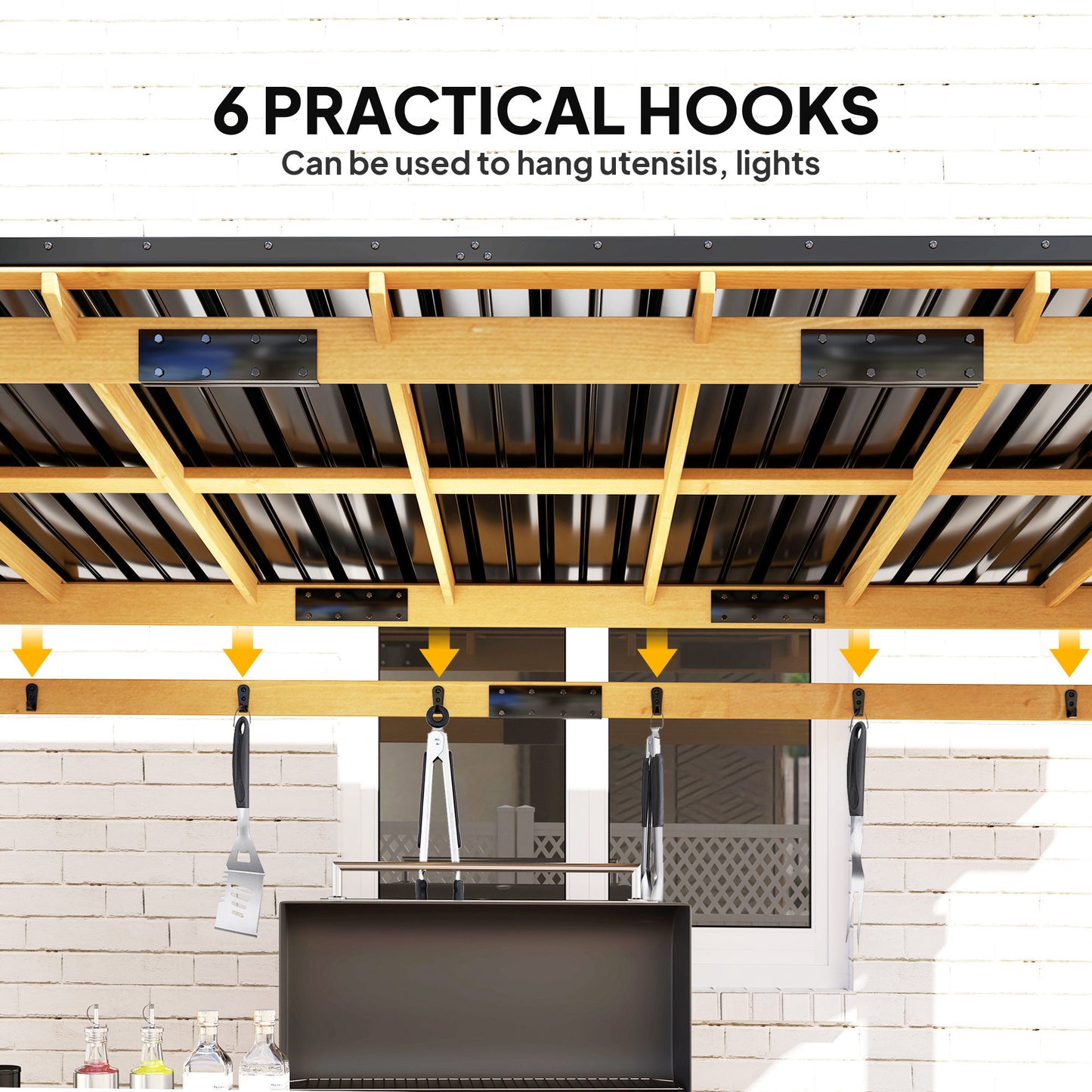 Outdoor Hardtop Grill Gazebo With Metal Roof