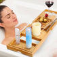 Bathtub Caddy Tray Crafted Bamboo Bath Tray Table