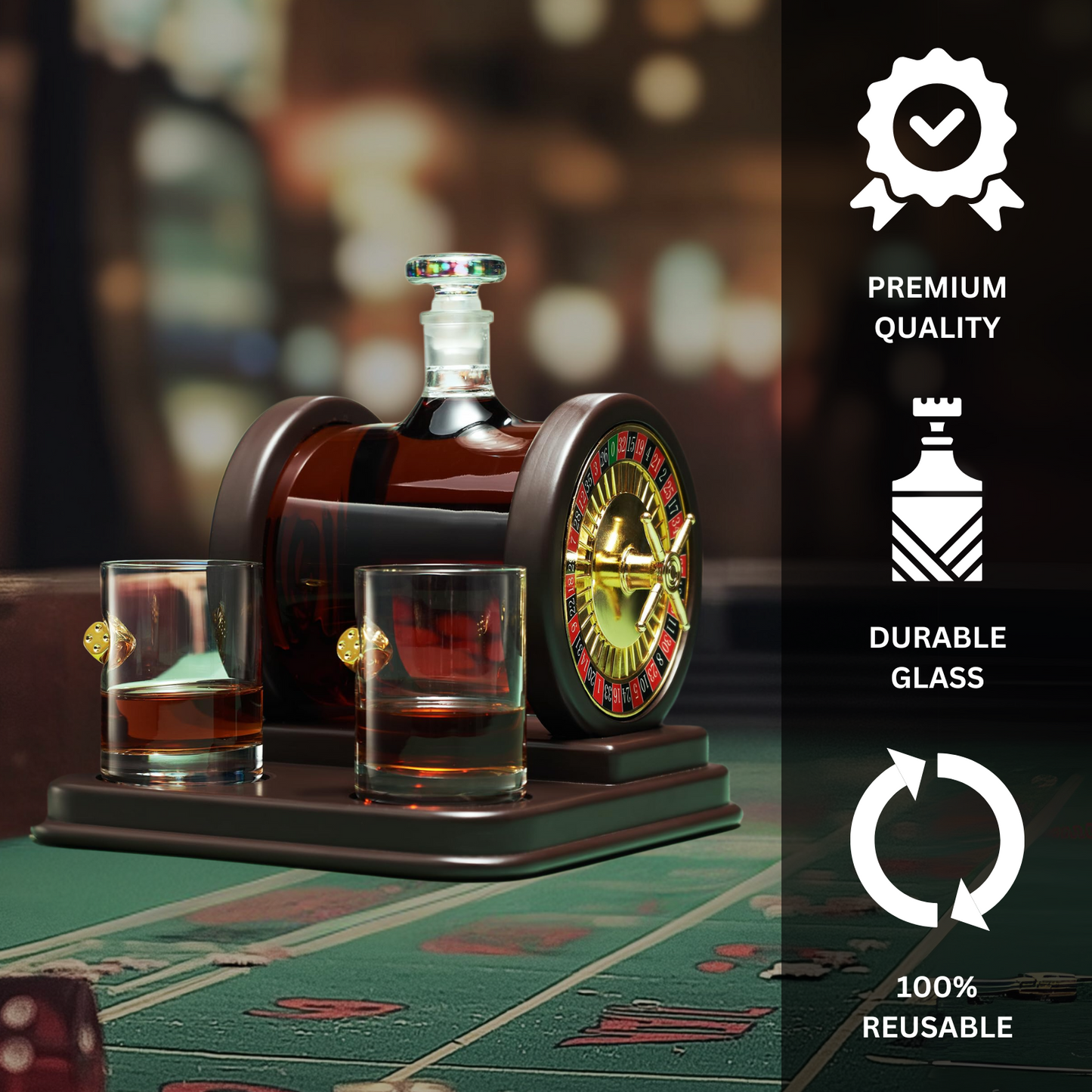 Casino Roulette Whiskey Decanter