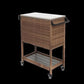 Rolling Rattan Beverage Bar Counter Table