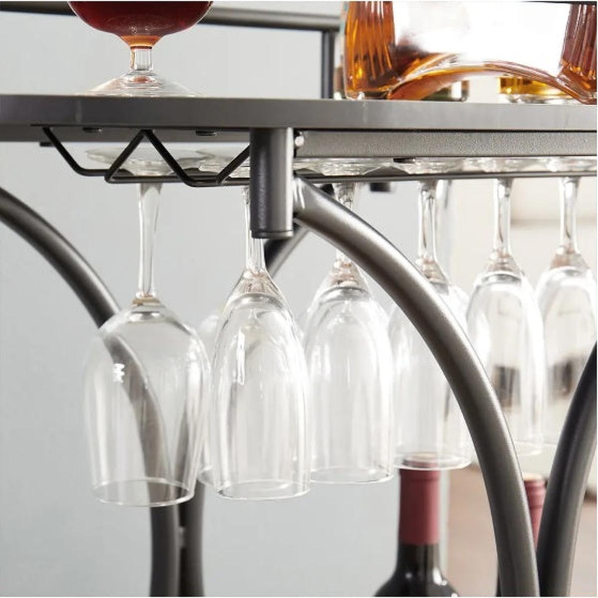 2-Tier Bar Cart Wine Cart Trolley For Living Room