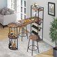 Industrial Bar Table Set With 2 Chairs
