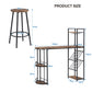 Industrial Bar Table Set With 2 Chairs