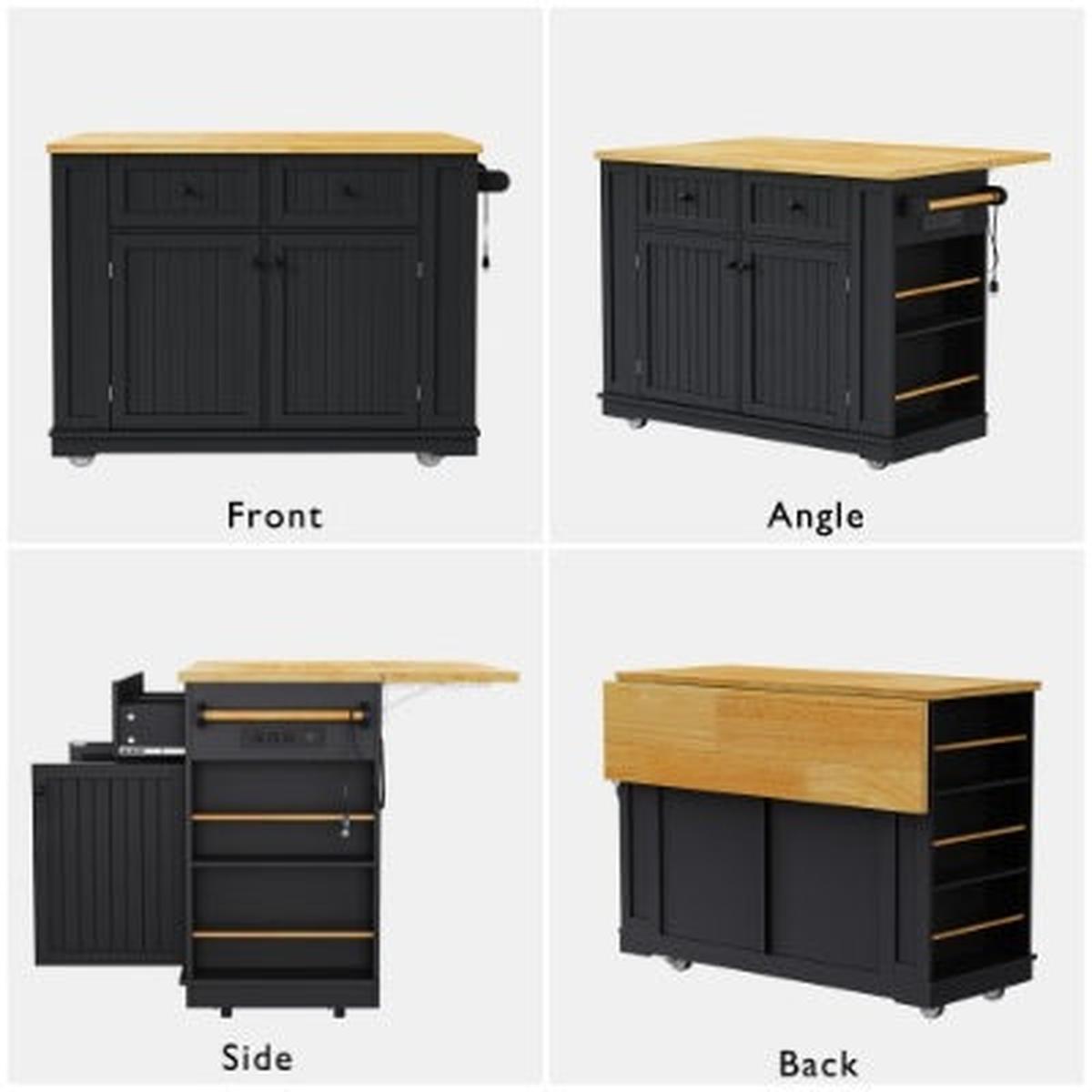 Large Kitchen Island With 2 Bar Stools