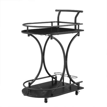 2-Tier Bar Cart Wine Cart Trolley For Living Room